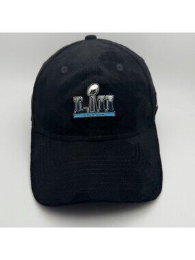 Super Bowl LIII 53 Strap Hat Cap Black Suede Adjustable NFL Football Fan Gear